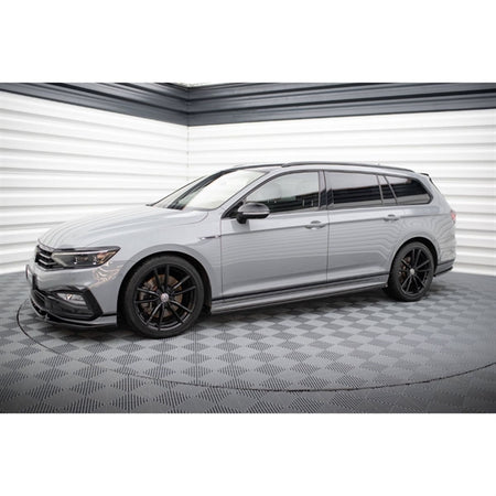 Maxton Side Skirts Diffusers VW Passat R-Line B8 Facelift - Gloss Black