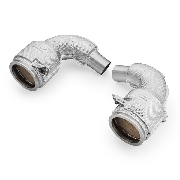RM Motors Downpipe Porsche 911 992 Turbo / Turbo S Med Katalysator - MS Og Varmeskjold