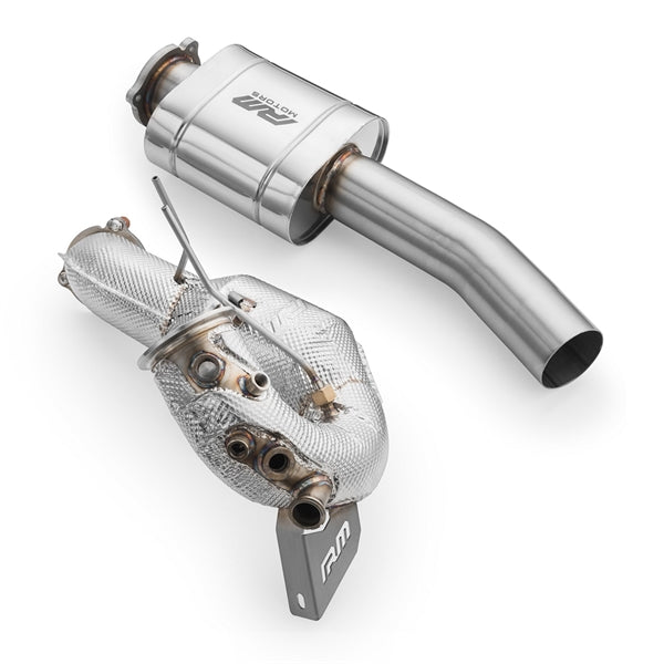 RM Motors Downpipe Sæt Audi A4 S4 / Avant Quattro / Avant 3.0 TDI, MS, Med Lyddæmper Og Varmeskjold