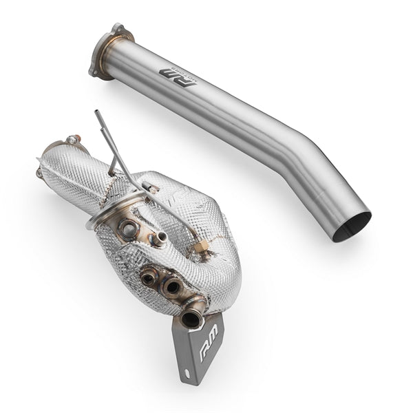 RM Motors Downpipe Sæt Audi A4 S4 / Avant Quattro / Avant 3.0 TDI, Uden Katalysator, Uden Lyddæmper, Sæt med Lyddæmper Og Varmeskjold