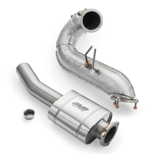 RM Motors Downpipe Sæt Audi Q5 3.0 TDI, Uden Katalysator, Med Lyddæmper, Uden Sæt Lyddæmper Og Varmeskjold