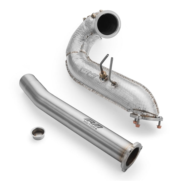 RM Motors Downpipe Sæt Audi Q5 3.0 TDI, Uden Katalysator, Uden Lyddæmper, Uden Sæt Lyddæmper Og Varmeskjold