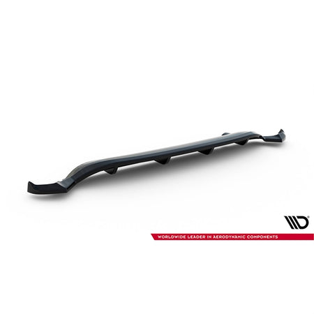 Maxton Central Rear Splitter (With Vertical Bars) Toyota IQ - Gloss Black