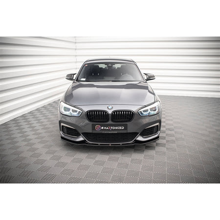 Maxton Front Splitter V.1 BMW 1 F20/F21 M-Power Facelift - Gloss Black