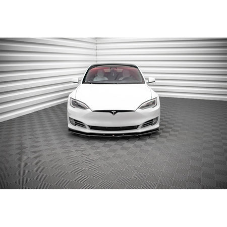 Maxton Front Splitter V.1 Tesla Model S Facelift - Gloss Black