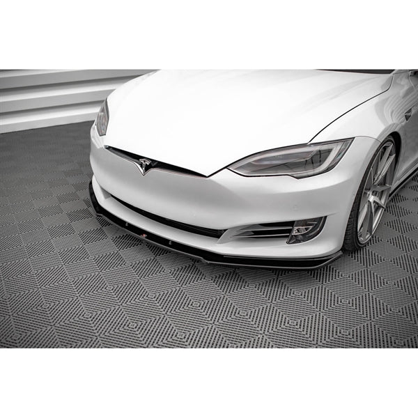 Maxton Front Splitter V.1 Tesla Model S Facelift - Gloss Black