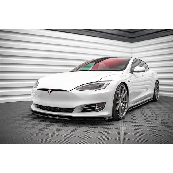 Maxton Front Splitter V.1 Tesla Model S Facelift - Gloss Black