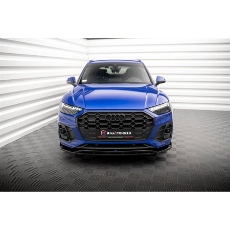 Maxton Front Splitter V.1 Audi SQ5 / Q5 S-Line SUV / Sportback Mk2 Facelift - Gloss Black