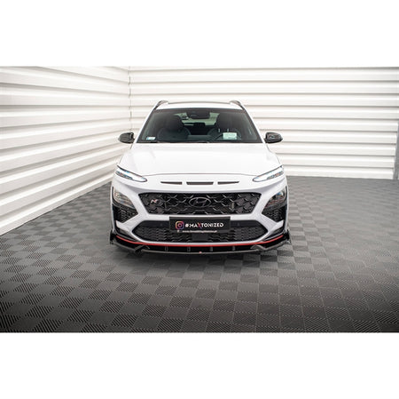 Maxton Front Splitter V.1 Hyundai Kona N Mk1 - Gloss Black
