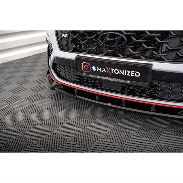 Maxton Front Splitter V.1 Hyundai Kona N Mk1 - Gloss Black