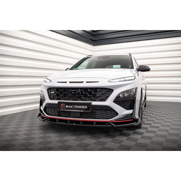 Maxton Front Splitter V.1 Hyundai Kona N Mk1 - Gloss Black