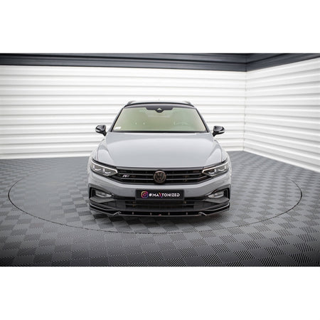 Maxton Front Splitter V.1 Volkswagen Passat R-Line B8 Facelift - Gloss Black
