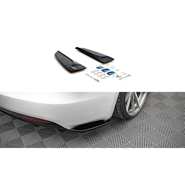 Maxton Rear Side Splitters Tesla Model S Facelift - Gloss Black