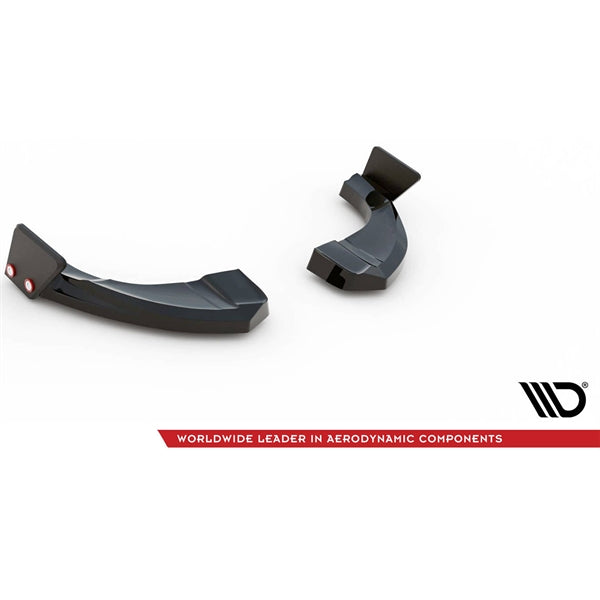 Maxton Rear Side Splitters V.1 + Flaps Hyundai Kona N Mk1 - Gloss Black