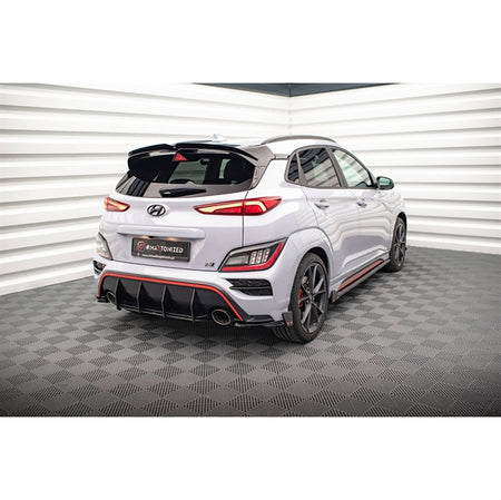Maxton Rear Side Splitters V.1 + Flaps Hyundai Kona N Mk1 - Gloss Black