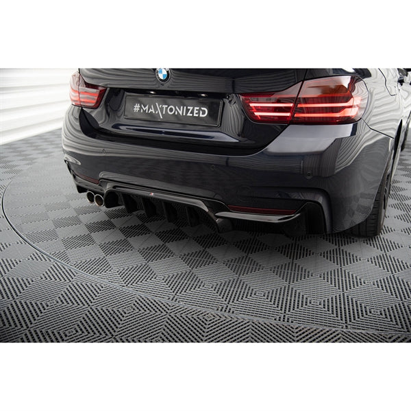 Maxton Rear Valance BMW 4 Coupe / Gran Coupe M-Pack F32 / F36 (Version With Exhaust On One Side) - Gloss Black