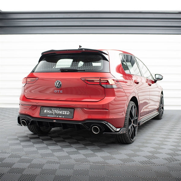 Maxton Rear Valance + Exhaust Ends Imitation VW Golf GTE / R-Line Mk8 / Mk8 Facelift - Chrome