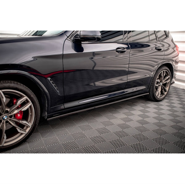 Maxton Side Skirts Diffusers For BMW X3 G01 M-Pack - Gloss Black