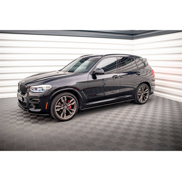 Maxton Side Skirts Diffusers For BMW X3 G01 M-Pack - Gloss Black