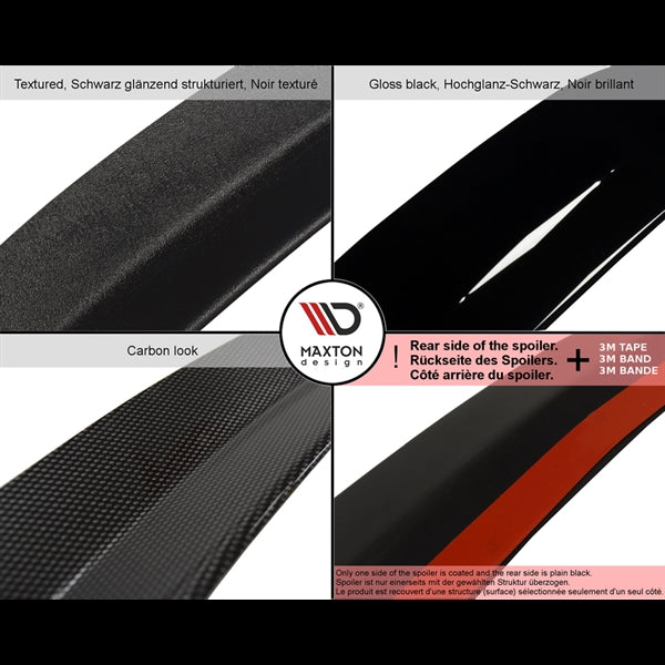 Maxton Spoiler Extension Fiat 500 Abarth Mk1 Facelift - Gloss Black