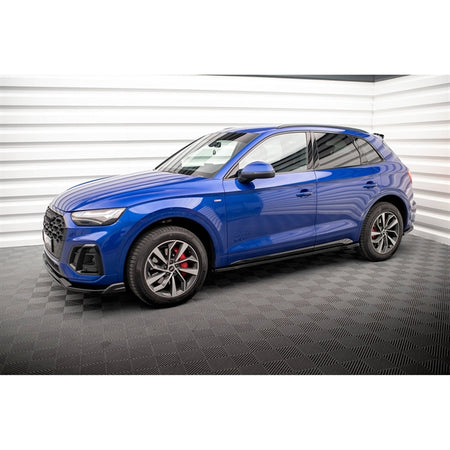 Maxton Side Skirts Diffusers Audi SQ5 / Q5 S-line SUV / Sportback MK2 Facelift - Gloss Black