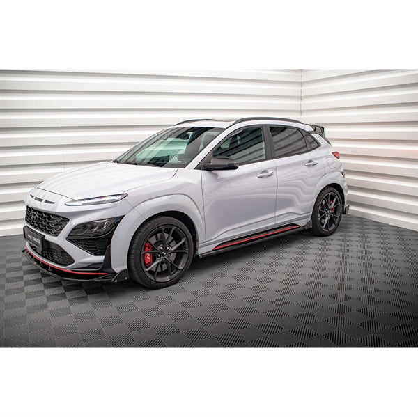 Maxton Side Skirts Diffusers V.1 + Flaps Hyundai Kona N Mk1 - Gloss Black