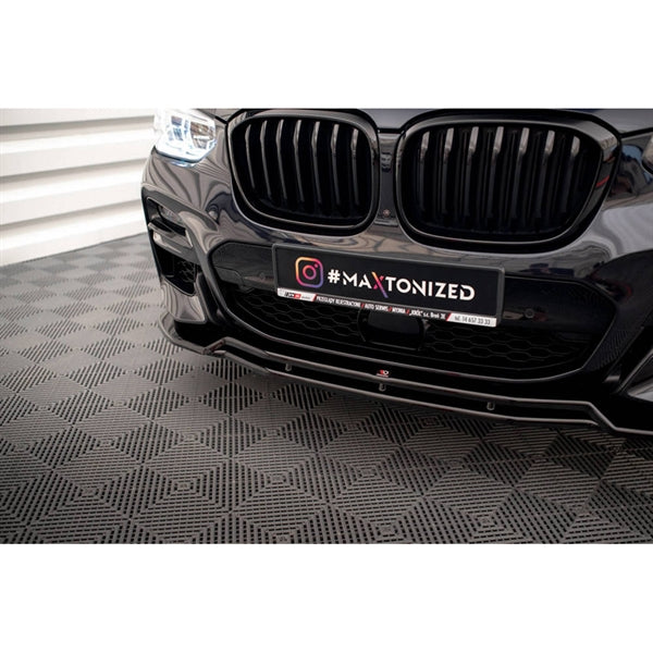 Maxton Front Splitter V.1 For BMW X3 G01 M-Pack - Gloss Black