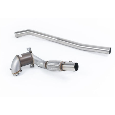 Milltek downpipe og rør til Volkswagen Golf MK7 R 2.0 TSI 310PS non-GPF modeller, 80mm race system i rustfri stål.
