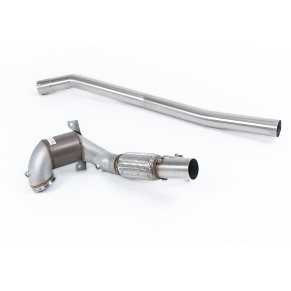 Milltek downpipe og rør til Volkswagen Golf MK7 R 2.0 TSI 310PS non-GPF modeller, 80mm race system i rustfri stål.