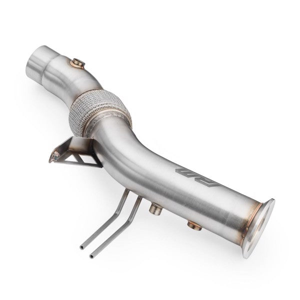 RM Motors Downpipe i rustfrit stål til BMW F16 X6 30dx og 40dx modeller med motorerne N57N og N57Z, designet til forbedret udstø
