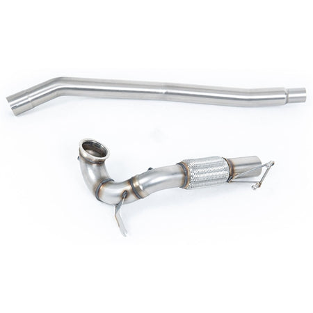 Milltek downpipe i rustfrit stål til VW Golf Mk7.5 R 2.0 TSI 310PS uden GPF, 80mm race system, silikonefri til biludstødning og 